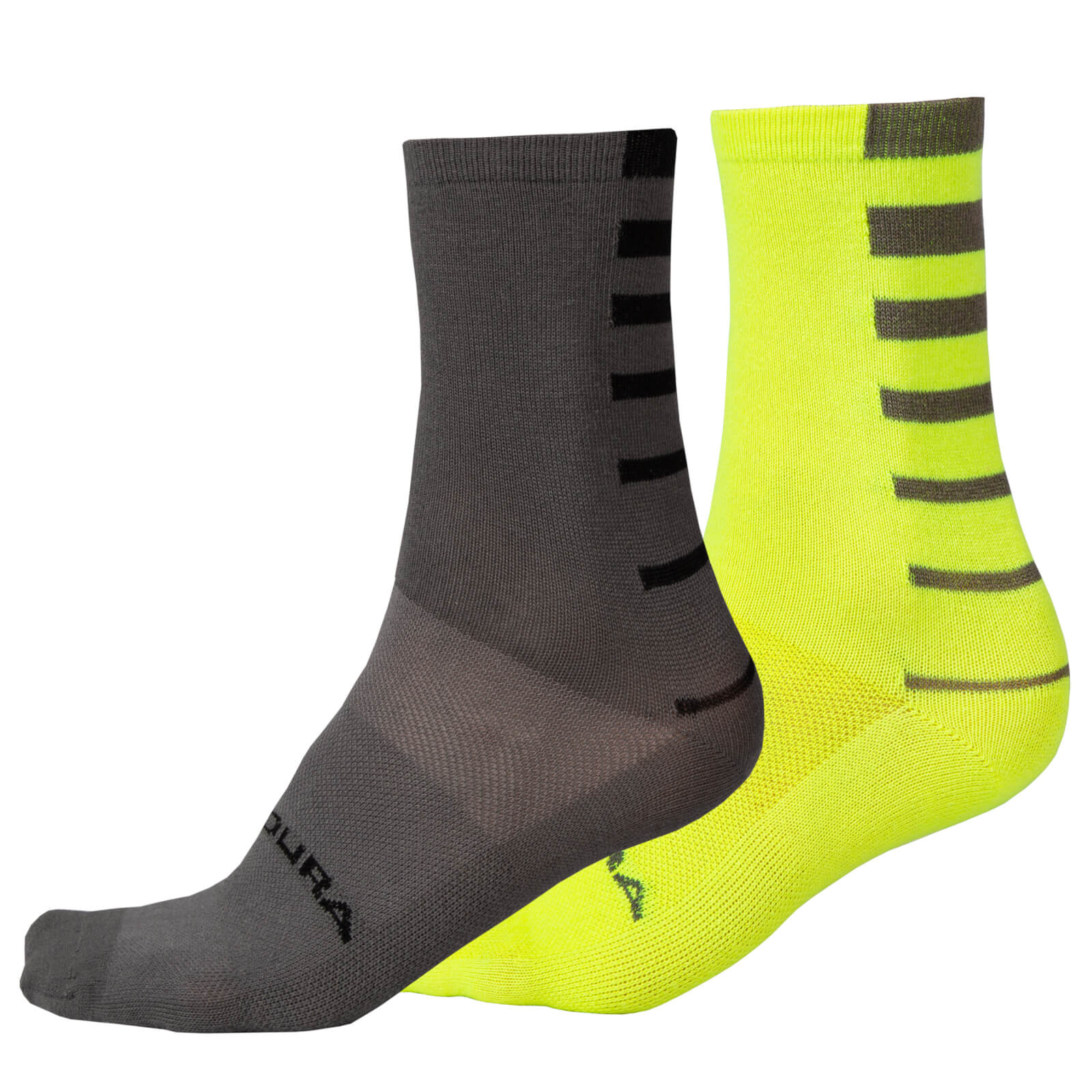 Coolmax Stripe Socks (twin Pack) - Hi-viz Yellow