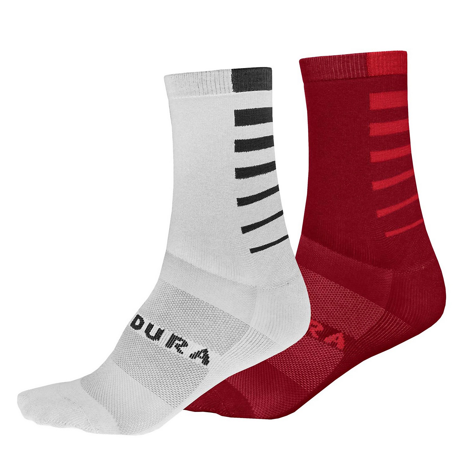 Coolmax Stripe Socks (twin Pack) - Rust Red