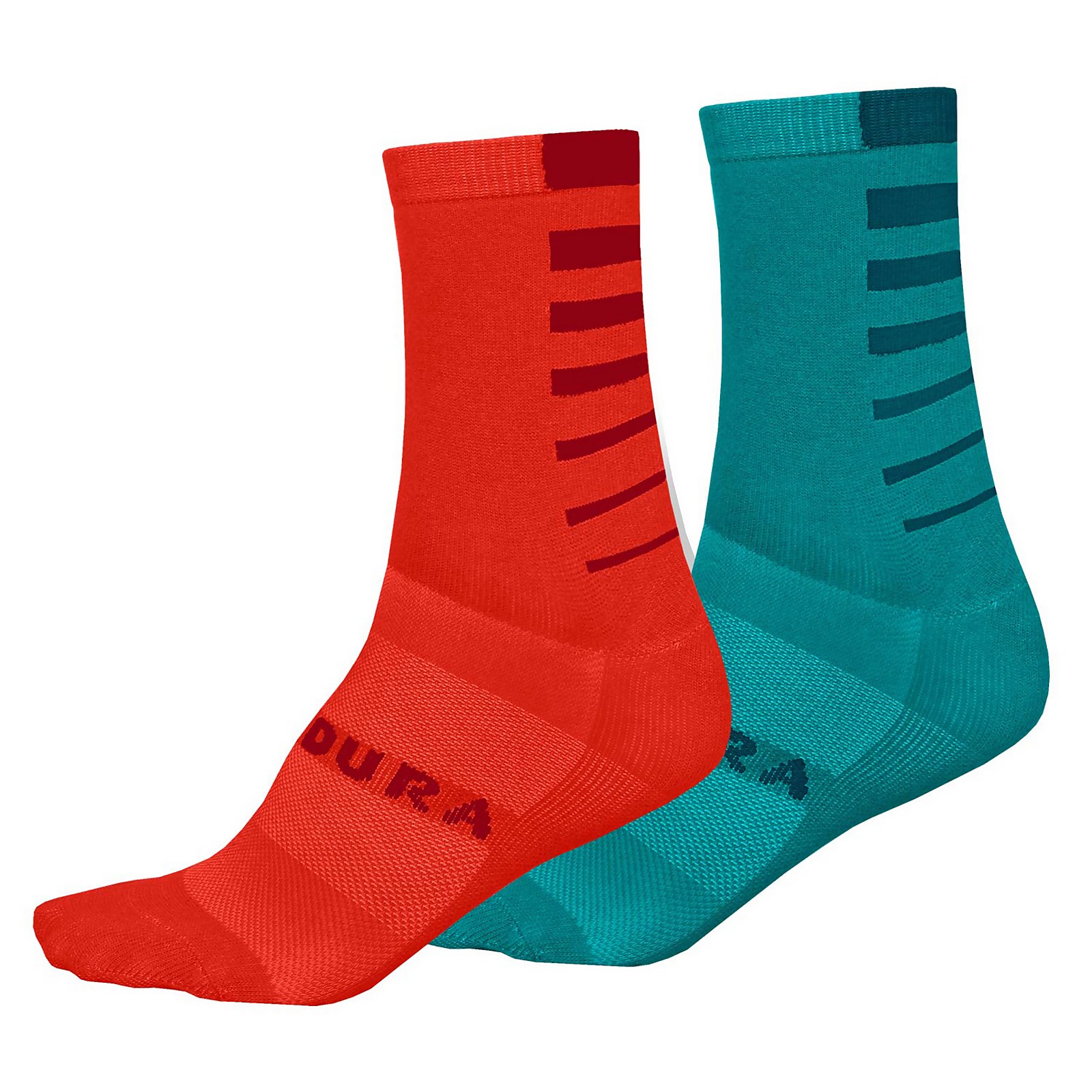 Womens Coolmax Stripe Socks (twin Pack) - Pacific Blue