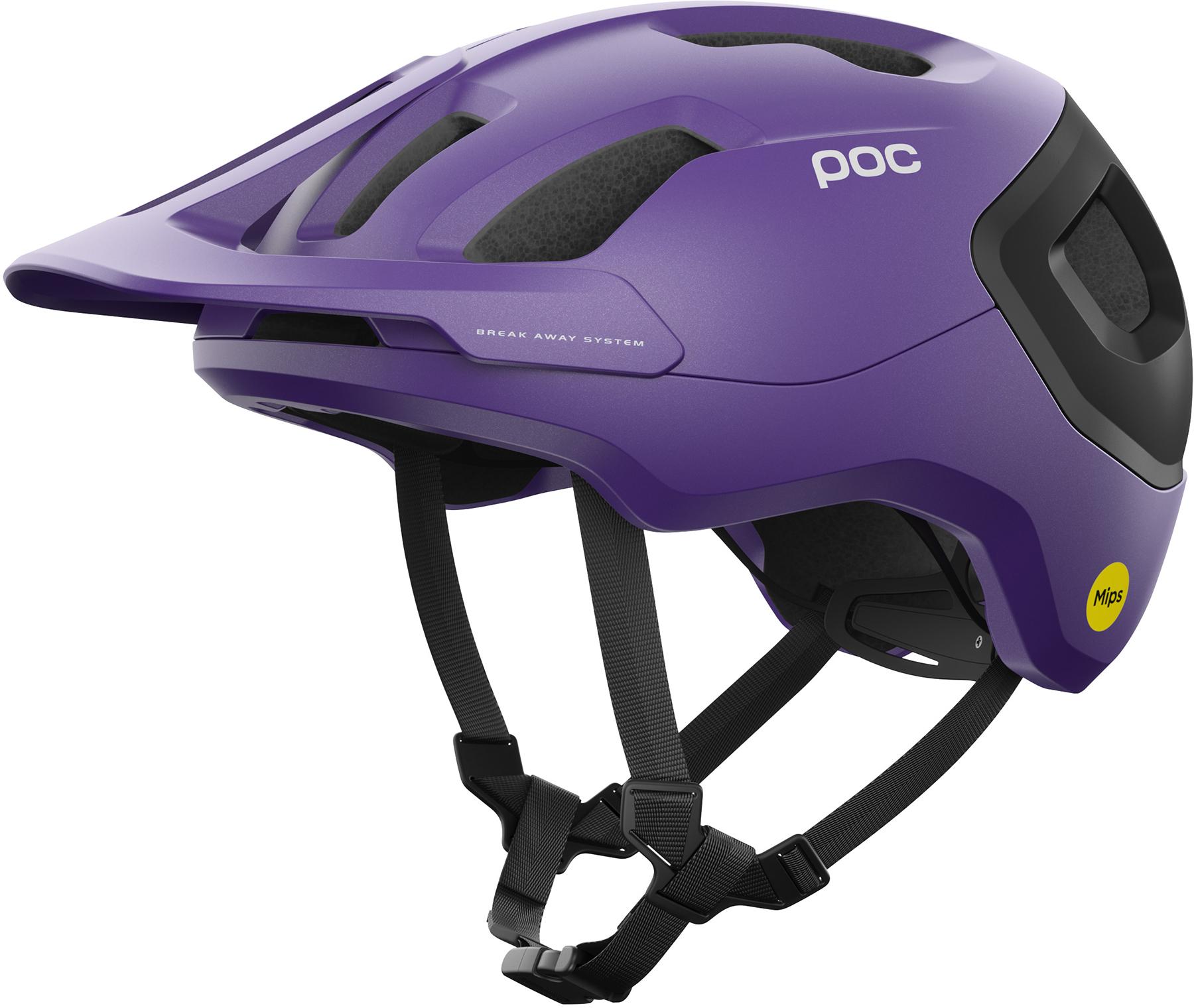 Poc Axion Race Mips Helmet  Sapphire Purple/uranium Black Metallic/matt