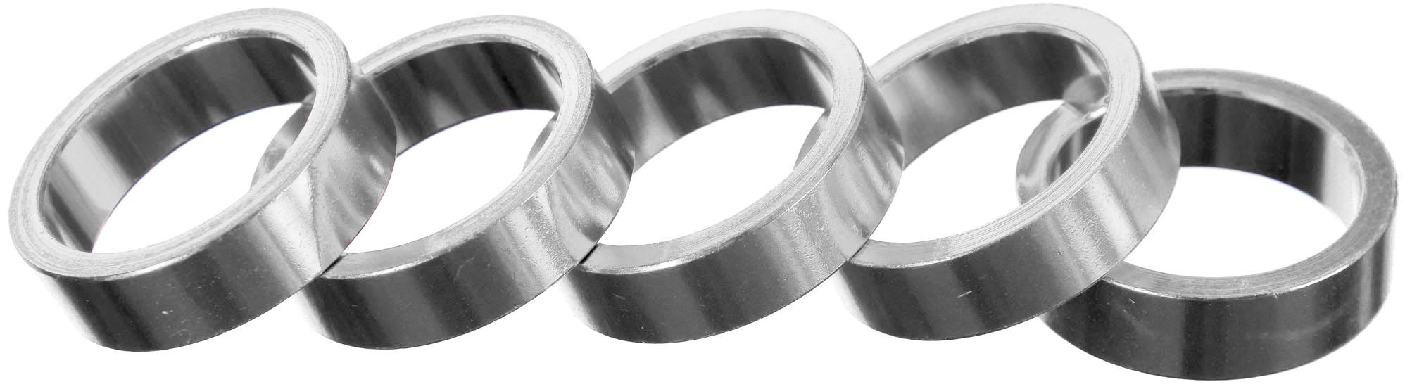 Brand-x Alloy Headset Spacers (5x10mm)  Silver