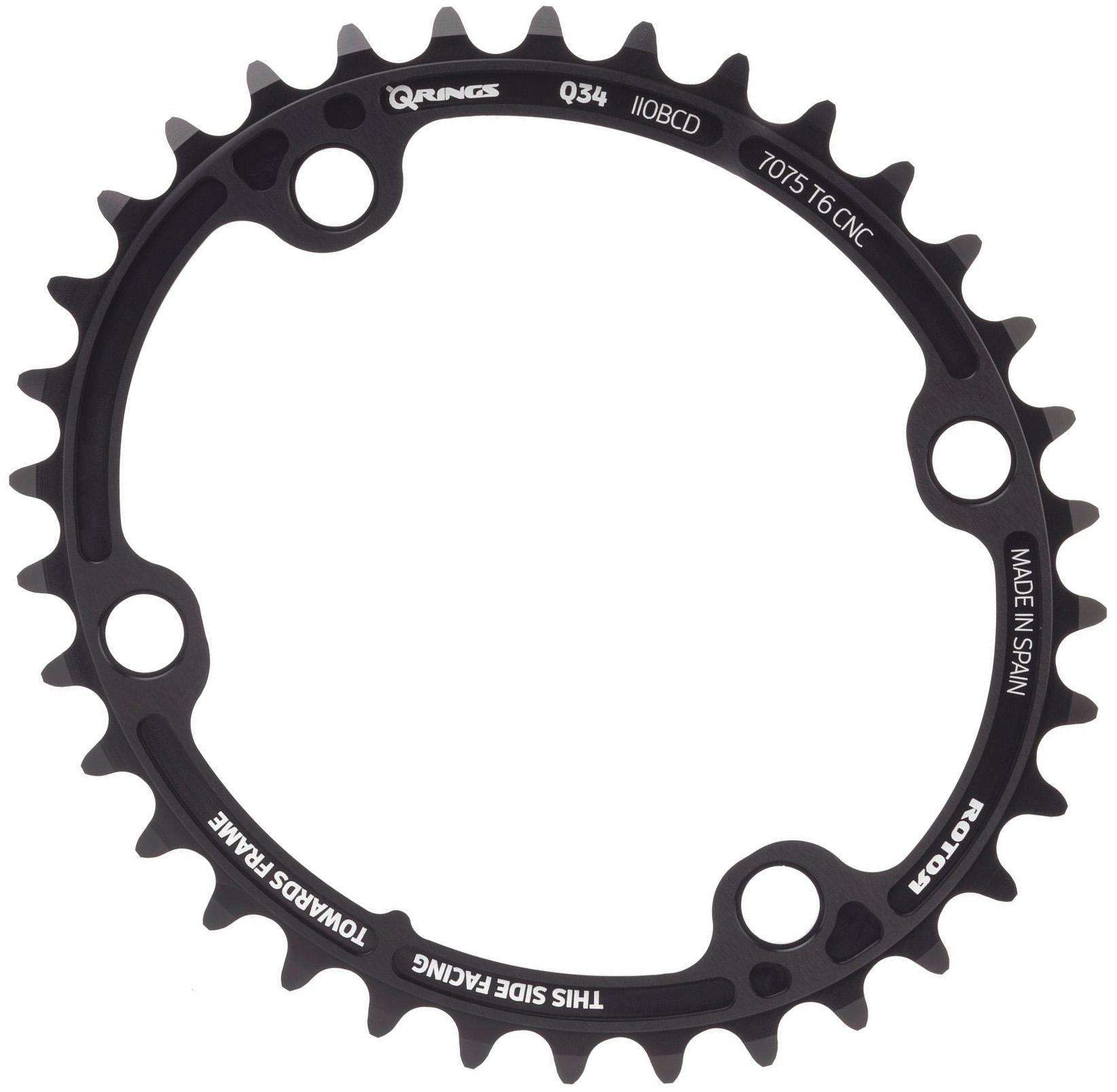 Rotor Q-ring Oval Chainring  Black