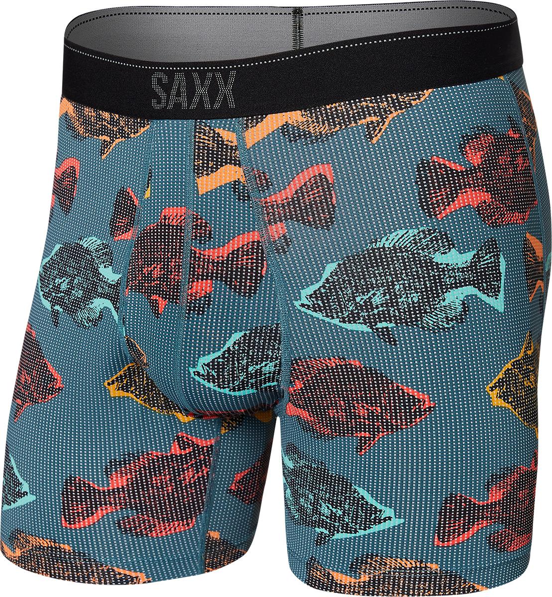 Saxx Quest Boxer Brief Fly  Shadow Fish/storm Blue