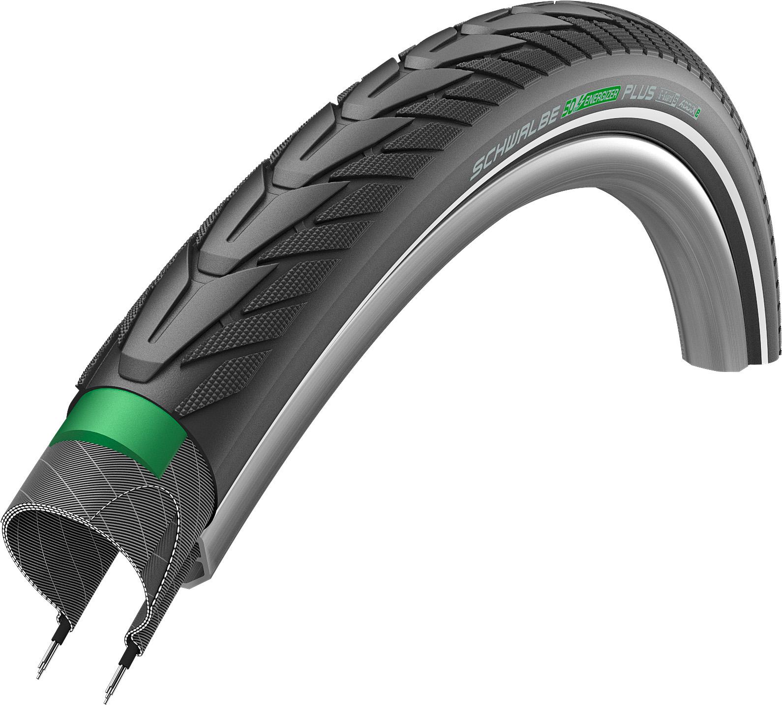 Schwalbe Energizer Plus Greenguard City Tyre  Black/reflex