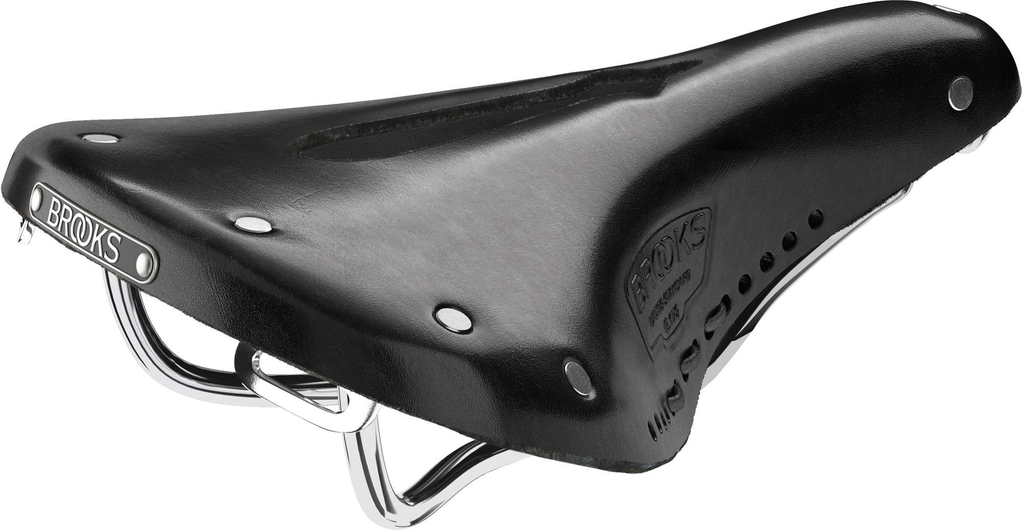 Brooks England B17 Carved Short Bike Saddle With Steel Rails  Black