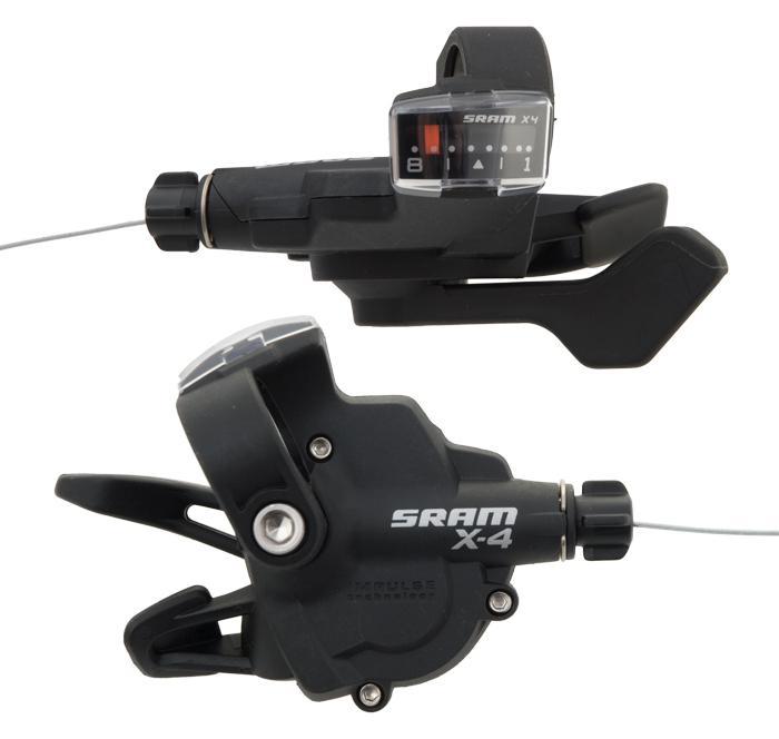 Sram X4 8 Speed Trigger Shifter Set  Black