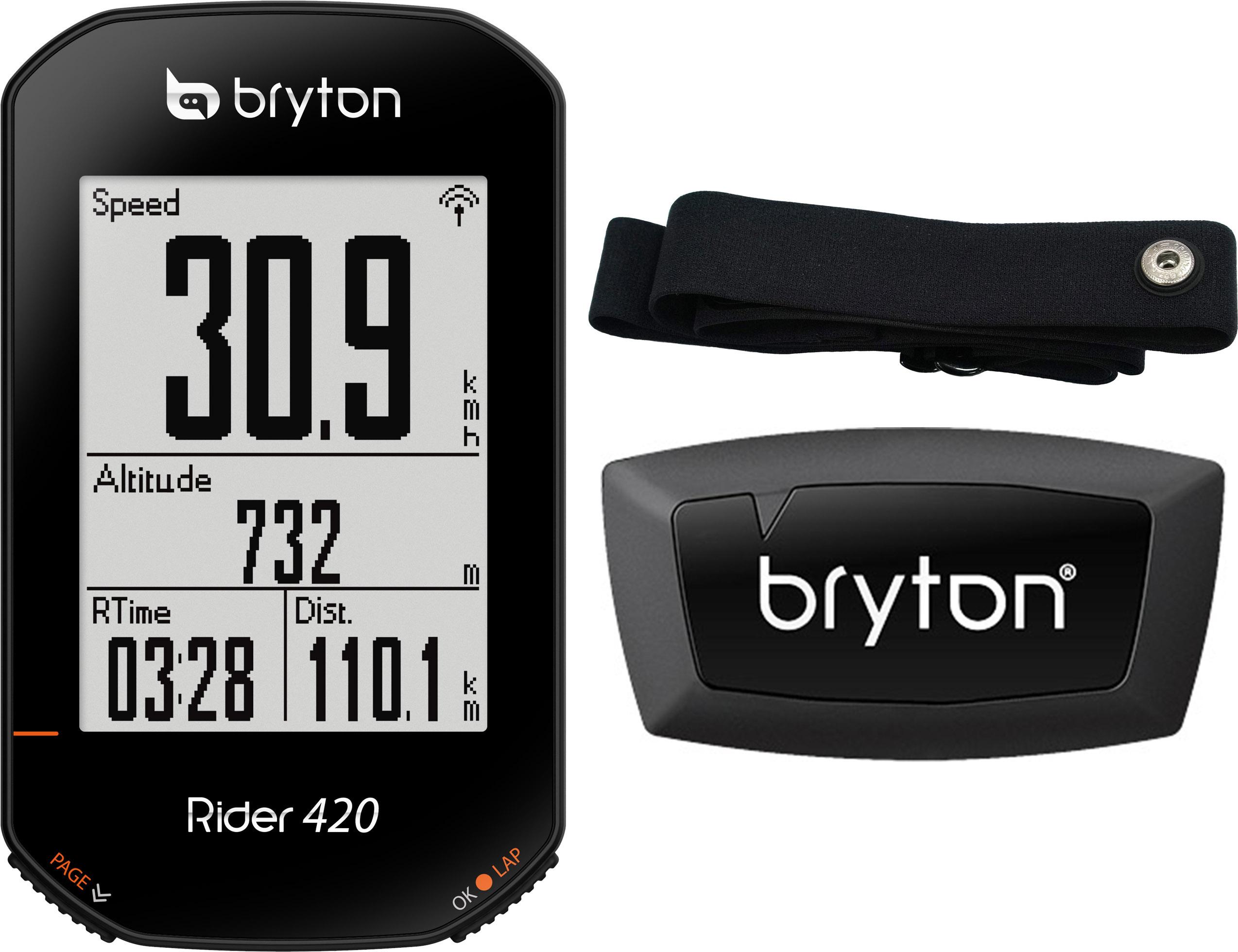 Bryton Rider 420h Gps Cycle Computer Bundle  Black