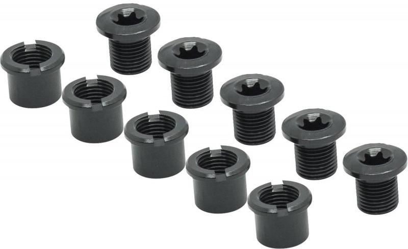 Ta Alloy Double Chain Ring Bolts (set Of 5)  Black