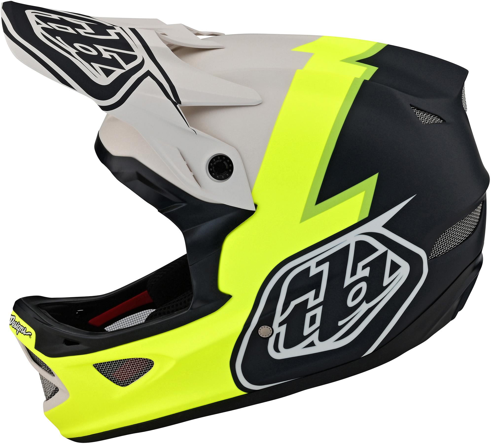 Troy Lee Designs D3 Fiberlite Helmet - Mono Black  Volt Flo Yellow