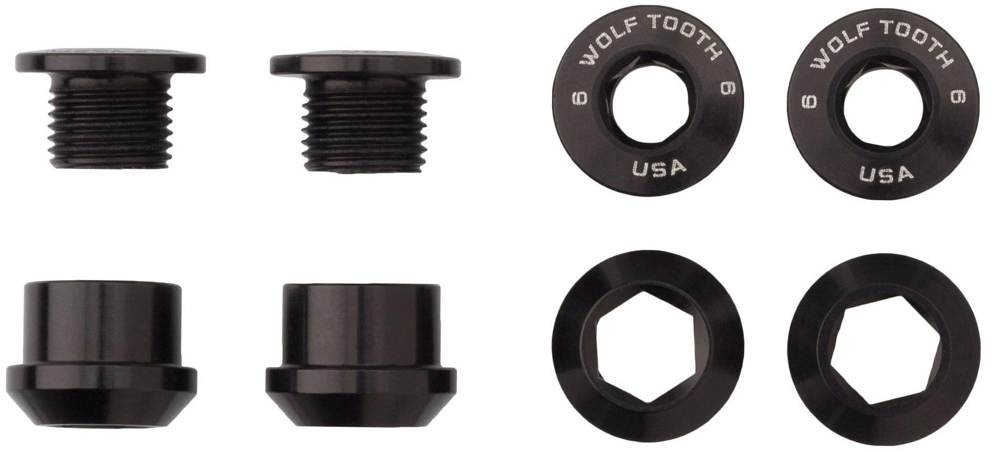 Wolf Tooth 1x Chainring Bolts And Nuts (pack Of 4)  Black