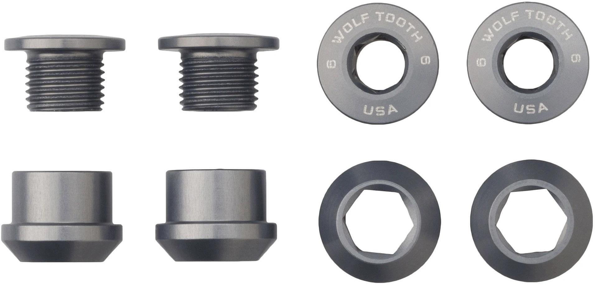 Wolf Tooth 1x Chainring Bolts And Nuts (pack Of 4)  Grey