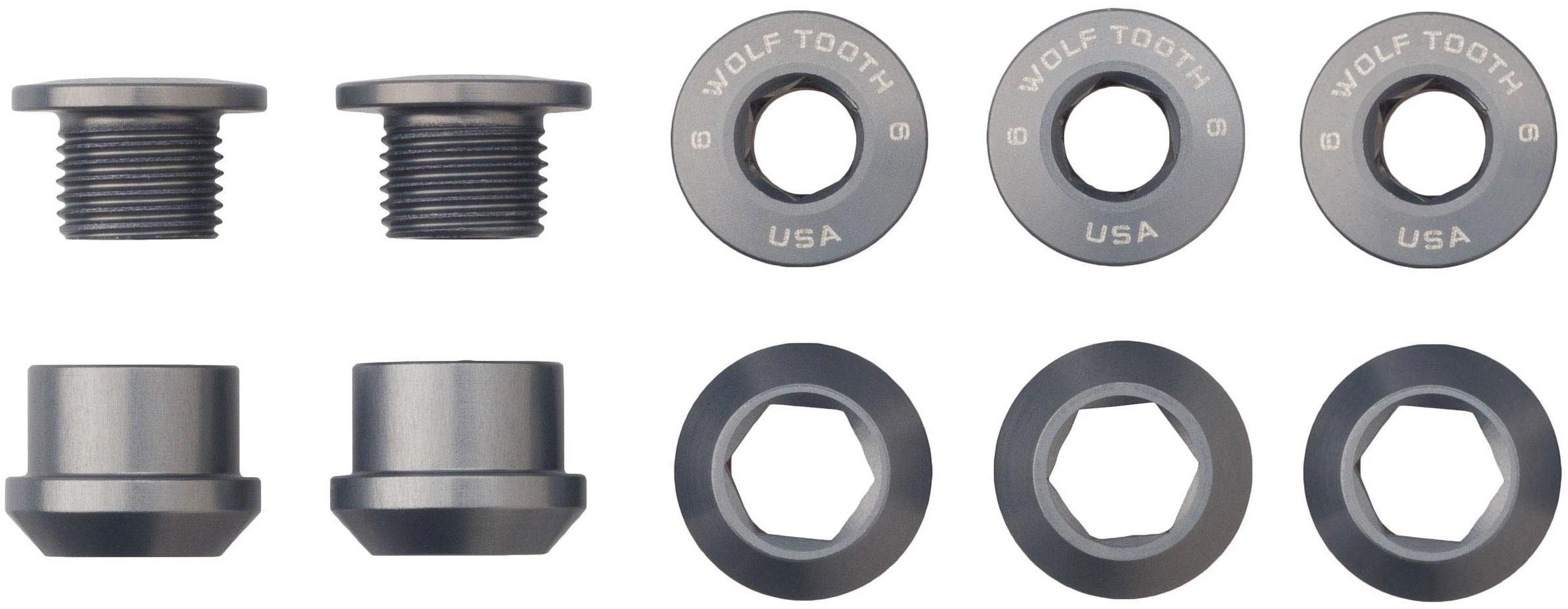 Wolf Tooth 1x Chainring Bolts And Nuts (pack Of 5)  Grey