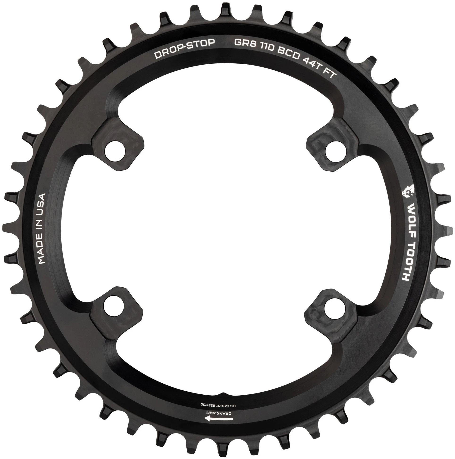 Wolf Tooth Shimano Grx 110 Bcd Asymmetric Chainring  Black