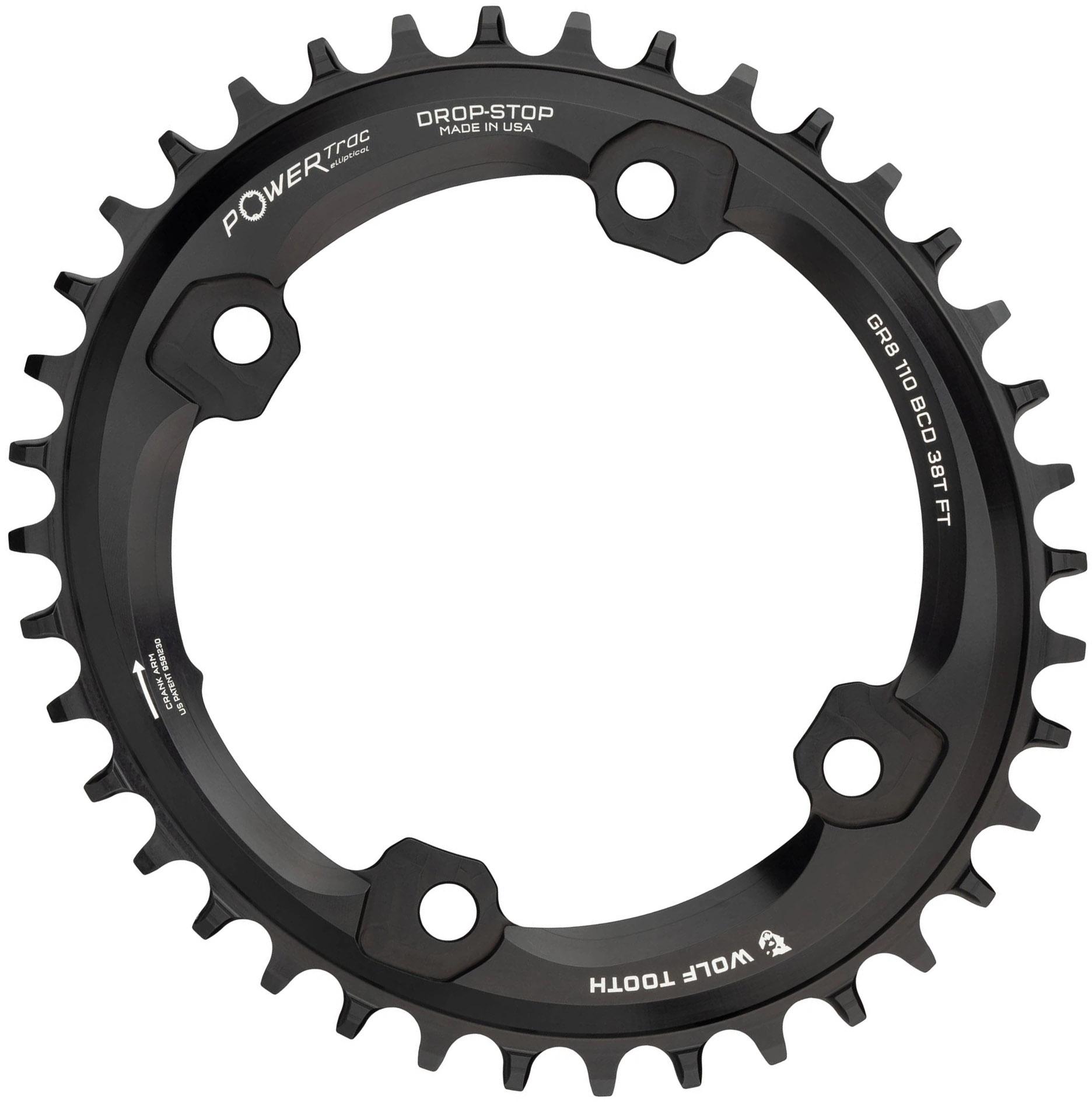 Wolf Tooth Shimano Grx Elliptical 110 Bcd Chainring  Black