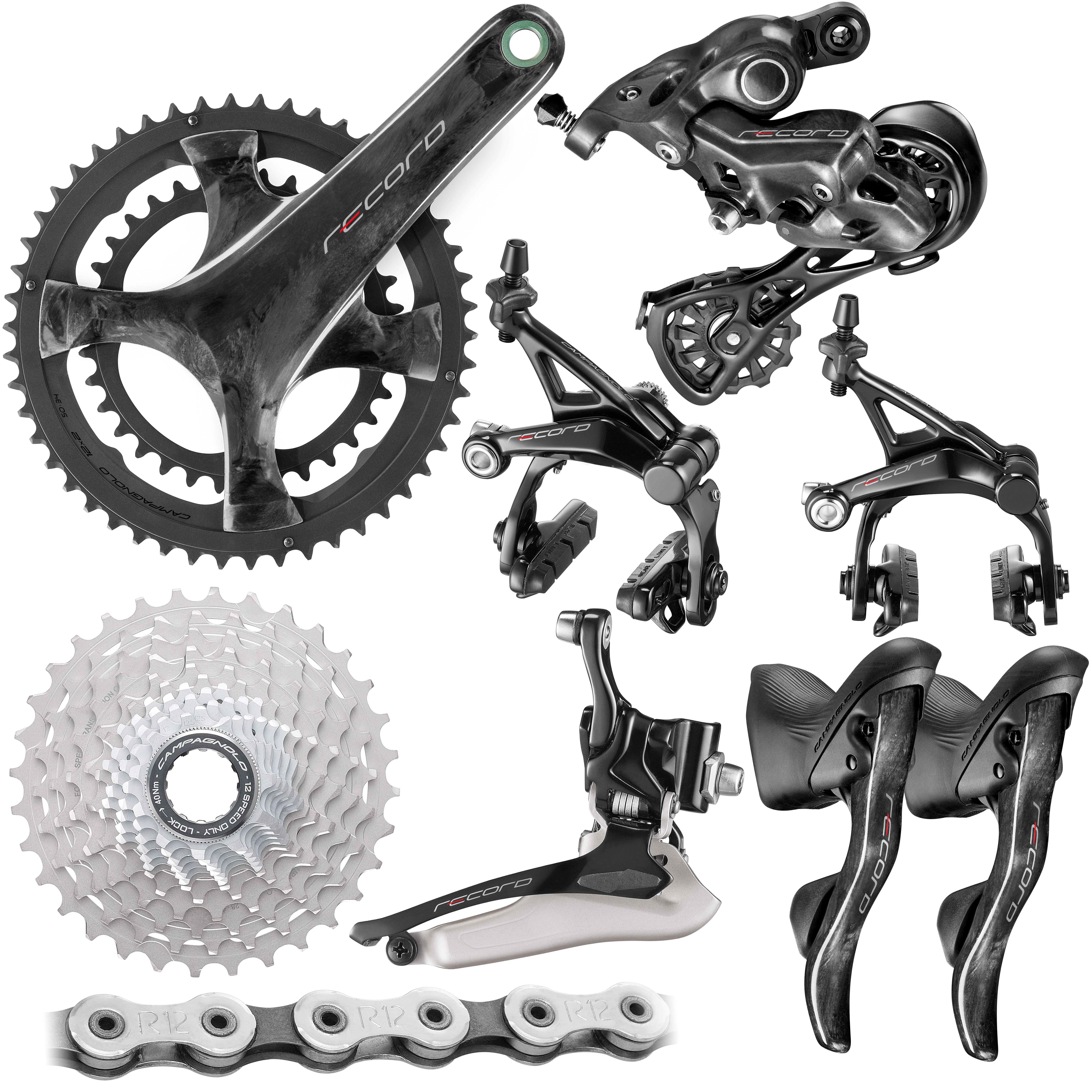 Campagnolo Record 2x12 Speed Road Groupset  Black