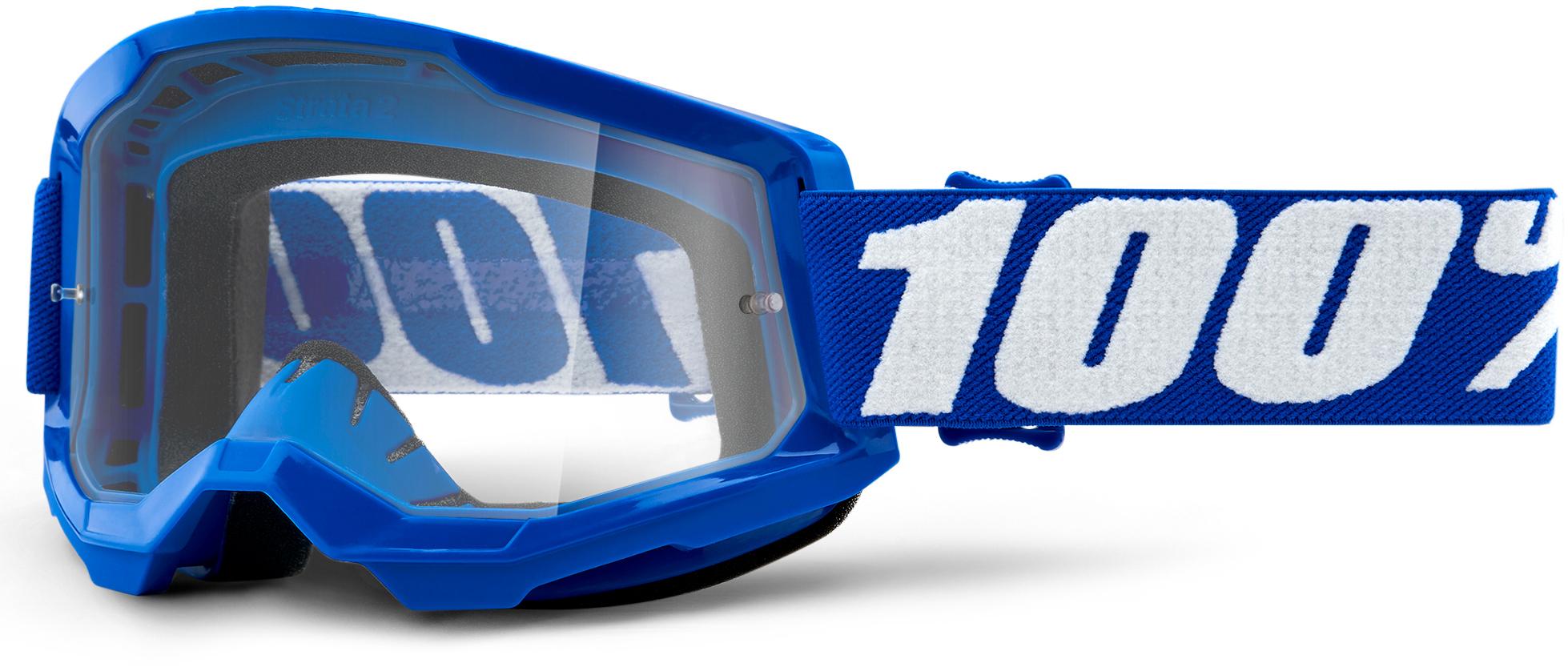 100% Strata 2 Goggles Clear Lens  Blue