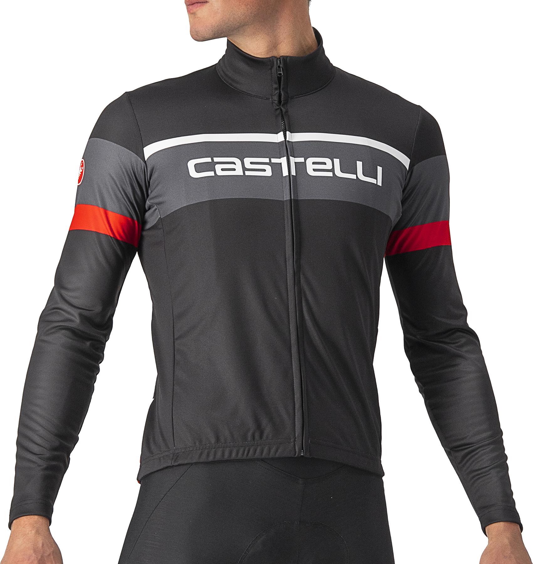 Castelli Passista Long Sleeve Jersey  Light Black/dark Grey/red
