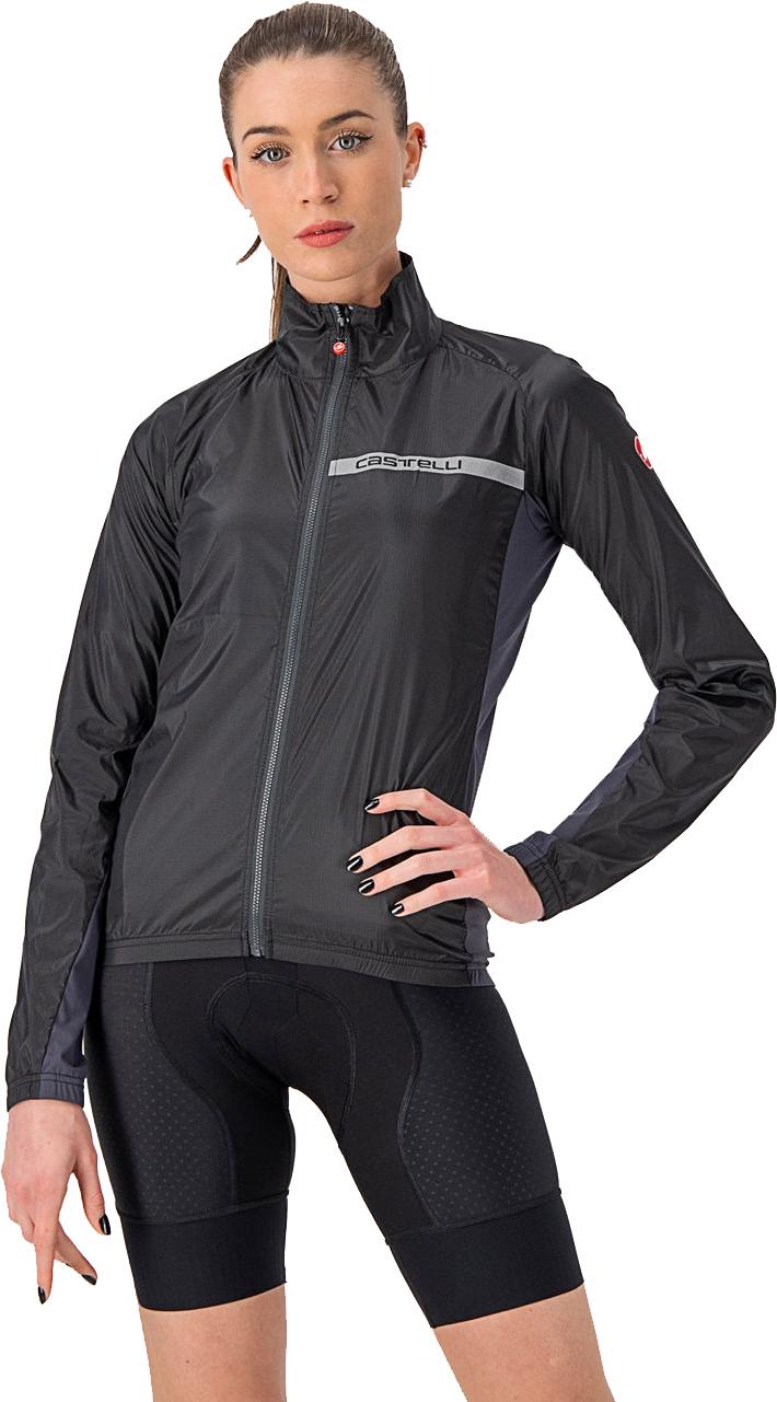 Castelli Womens Squadra Stretch Cycling Jacket  Light Black/dark Grey