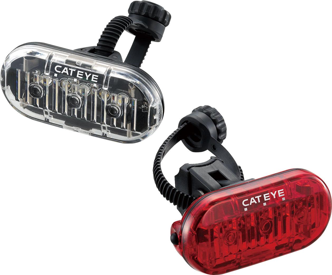 Cateye Omni 3 Front And Rear Bike Light Set  Black/red