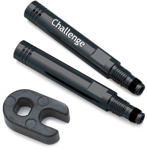 Challenge Alloy Presta Valve Extenders (with Tool)  Silver