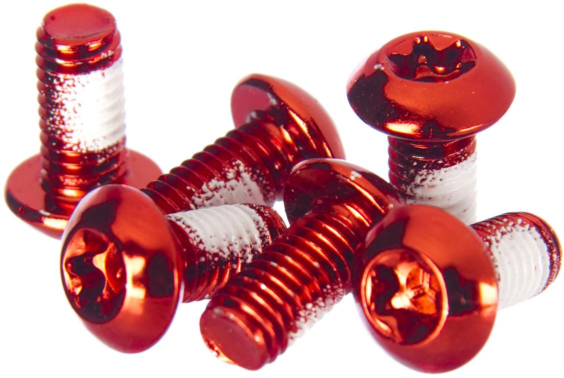 Clarks Steel Anodised Rotor Bolts  Red
