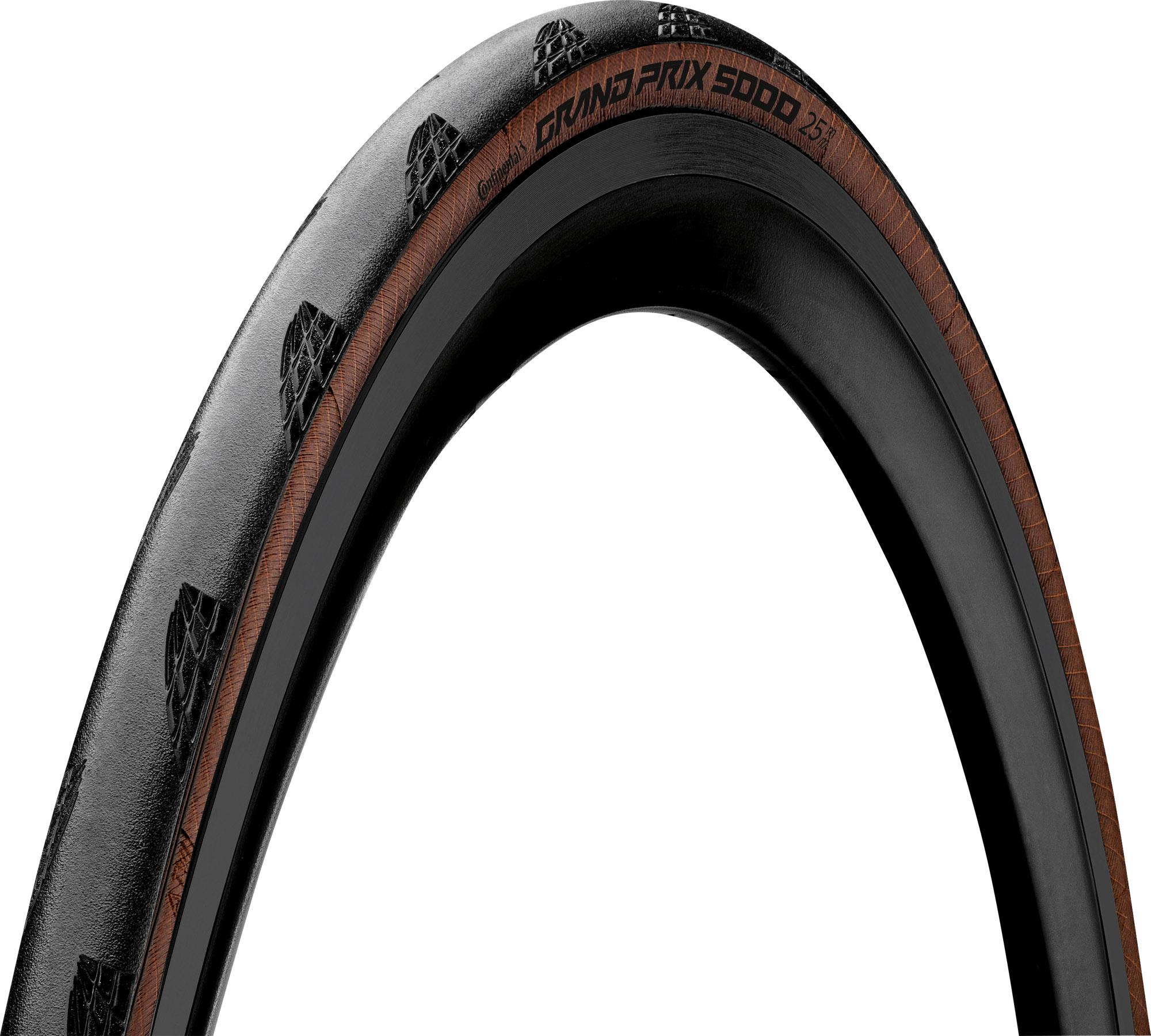 Continental Grand Prix 5000 Road Tyre (transparent)  Black/tan Wall