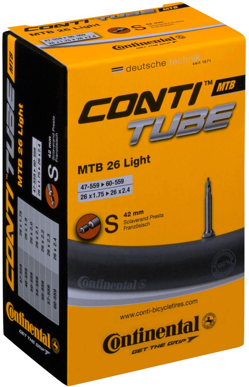 Continental Mtb 26 Light Tube  Black