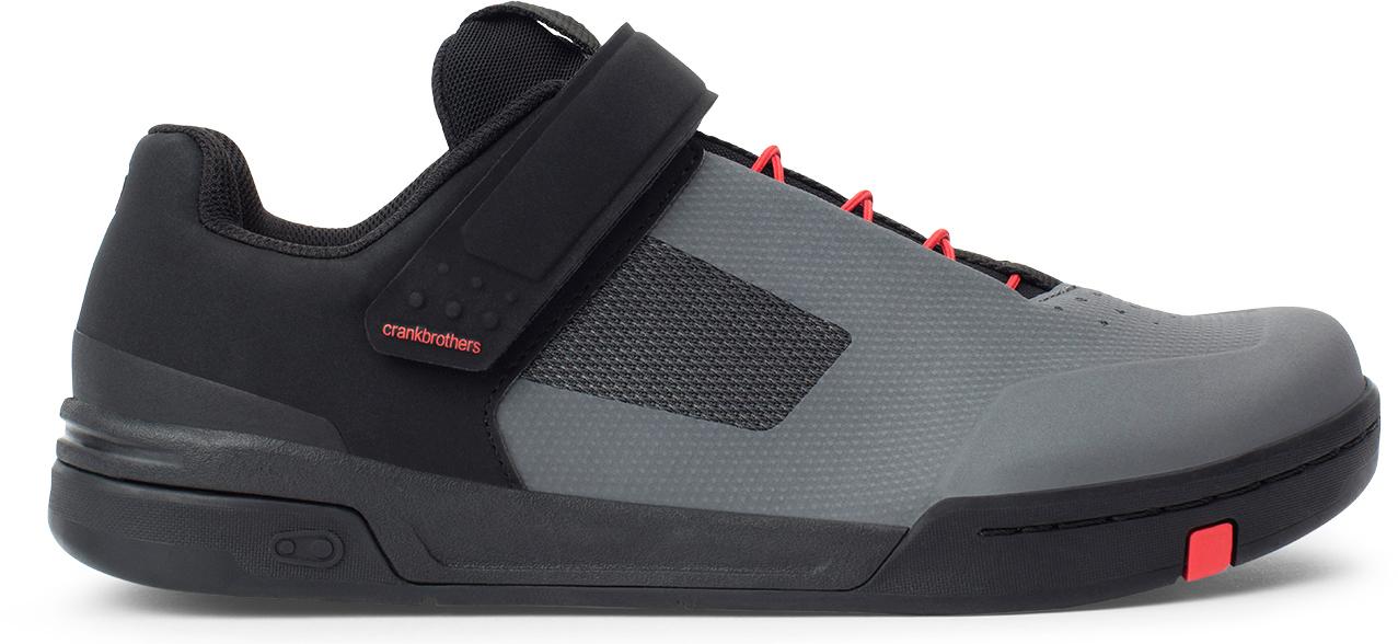 Crankbrothers Stamp Speedlace Flat Pedal Shoe  Grey/red