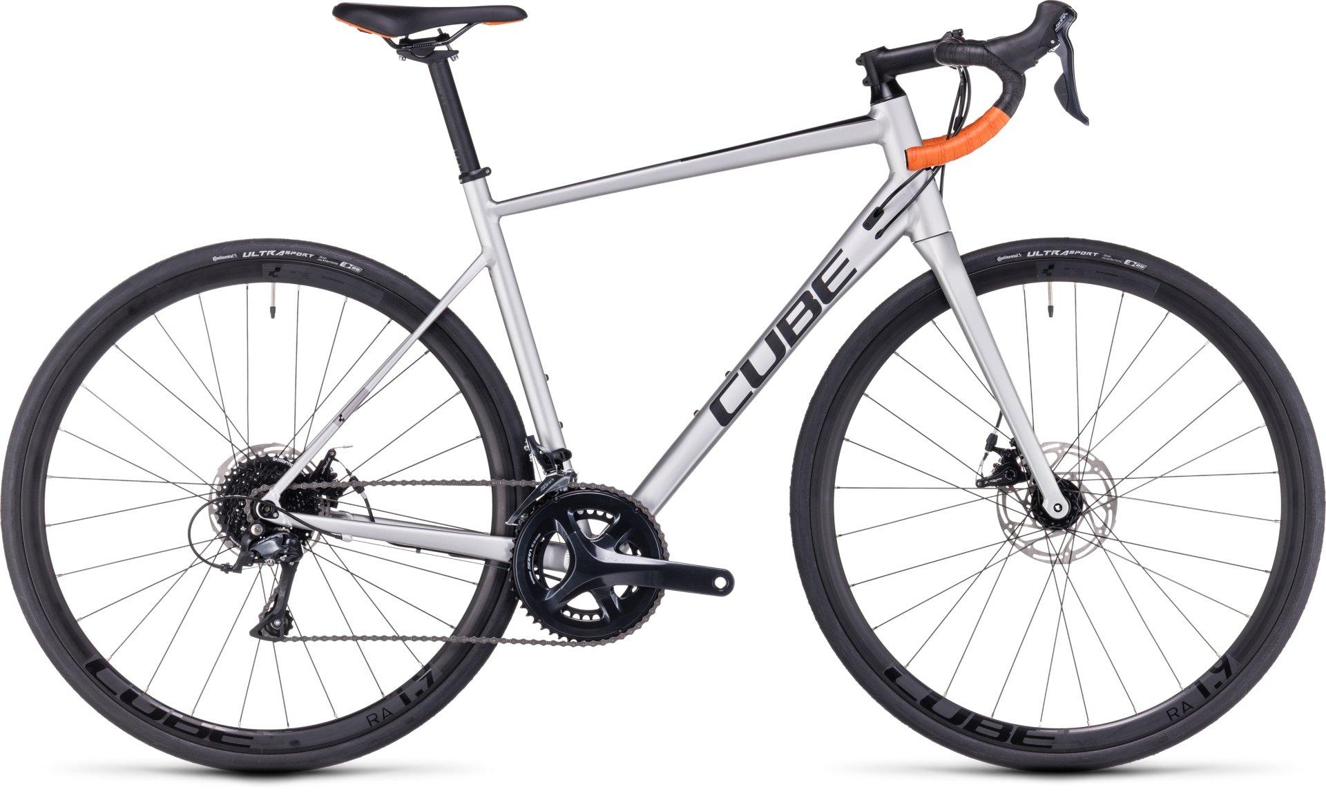 Cube Attain Pro Road Bike (2023)  Silver/orange
