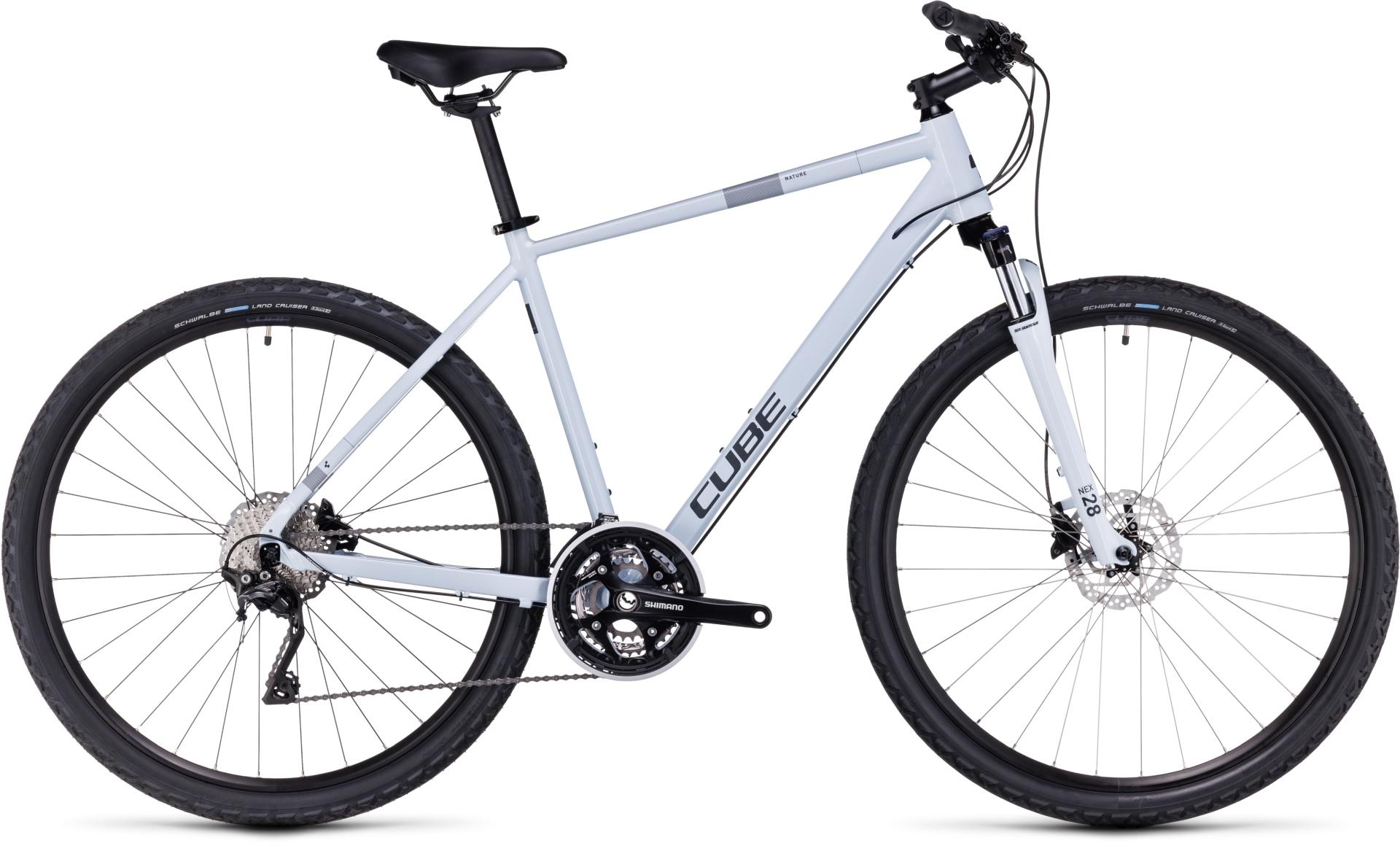 Cube Nature Pro Trekking Hybrid Bike (2023)  Frost White - Grey
