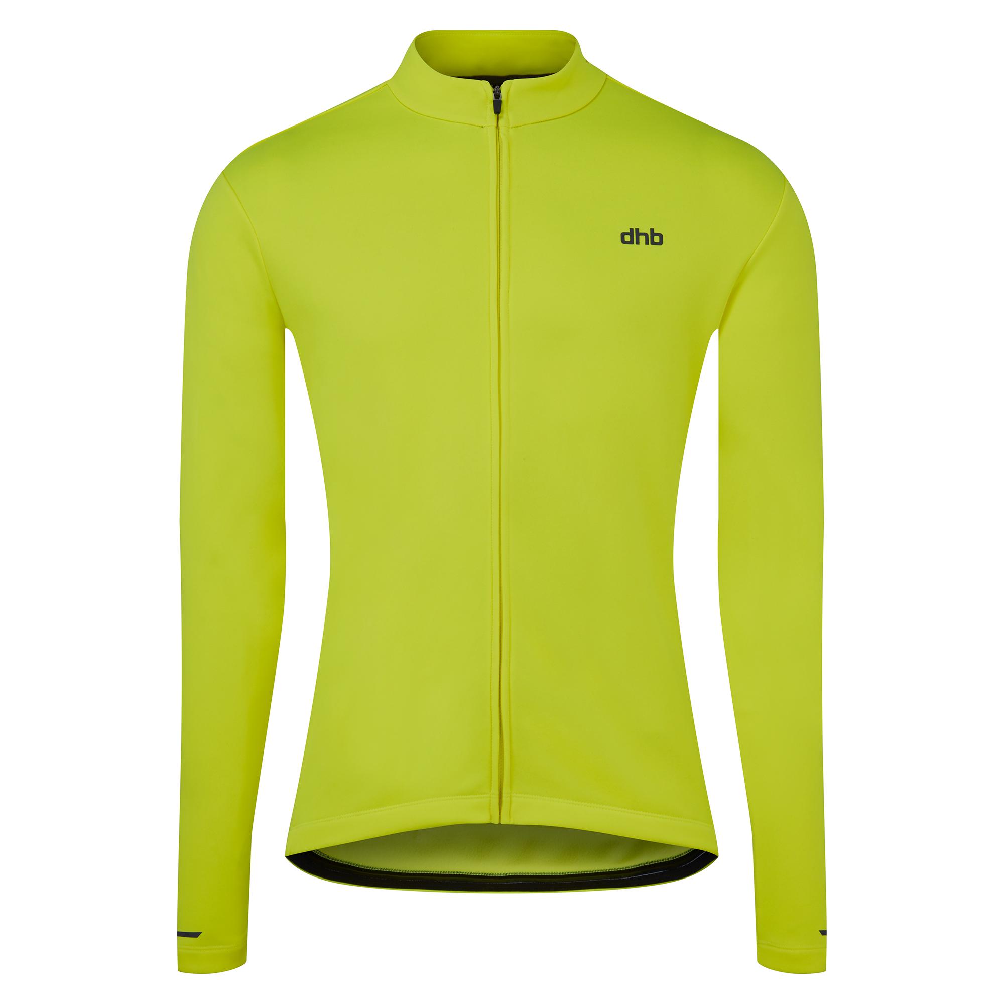 Dhb Mens Long Sleeve Thermal Cycling Jersey  Safety Yellow
