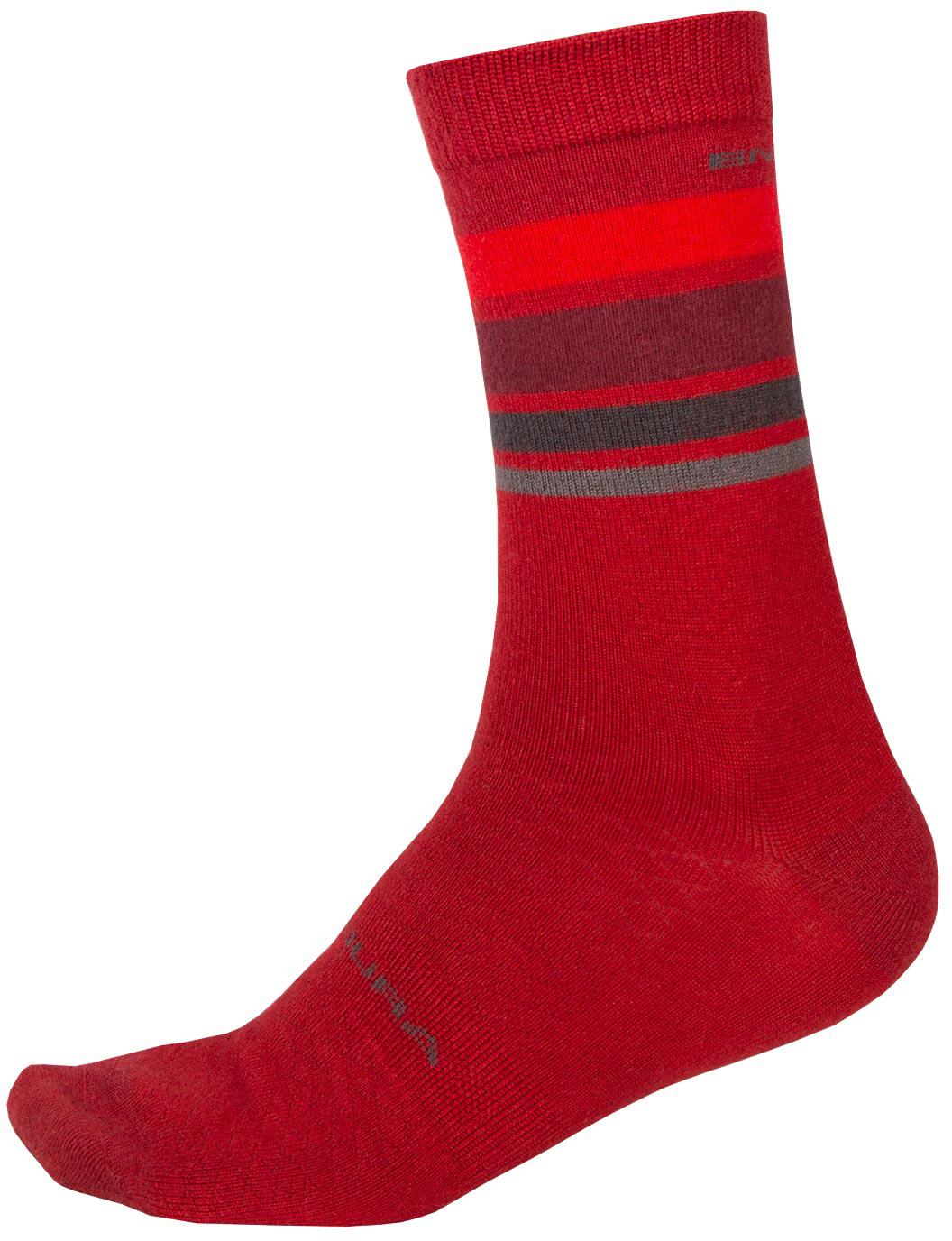 Endura Baabaa Merino Stripe Sock Ii  Red