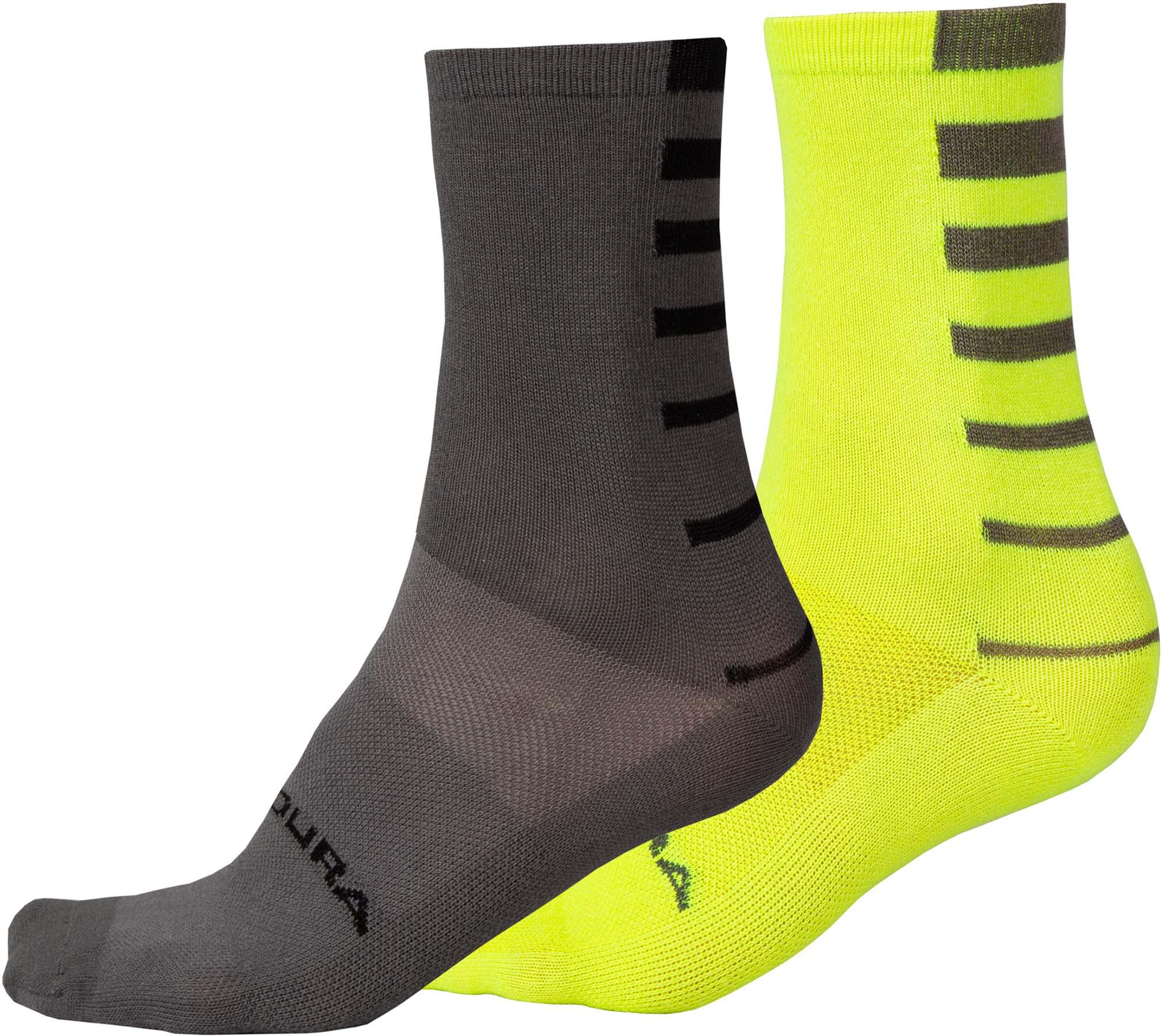 Endura Coolmax Stripe Ii Socks (2-pack)  Hi-viz Yellow