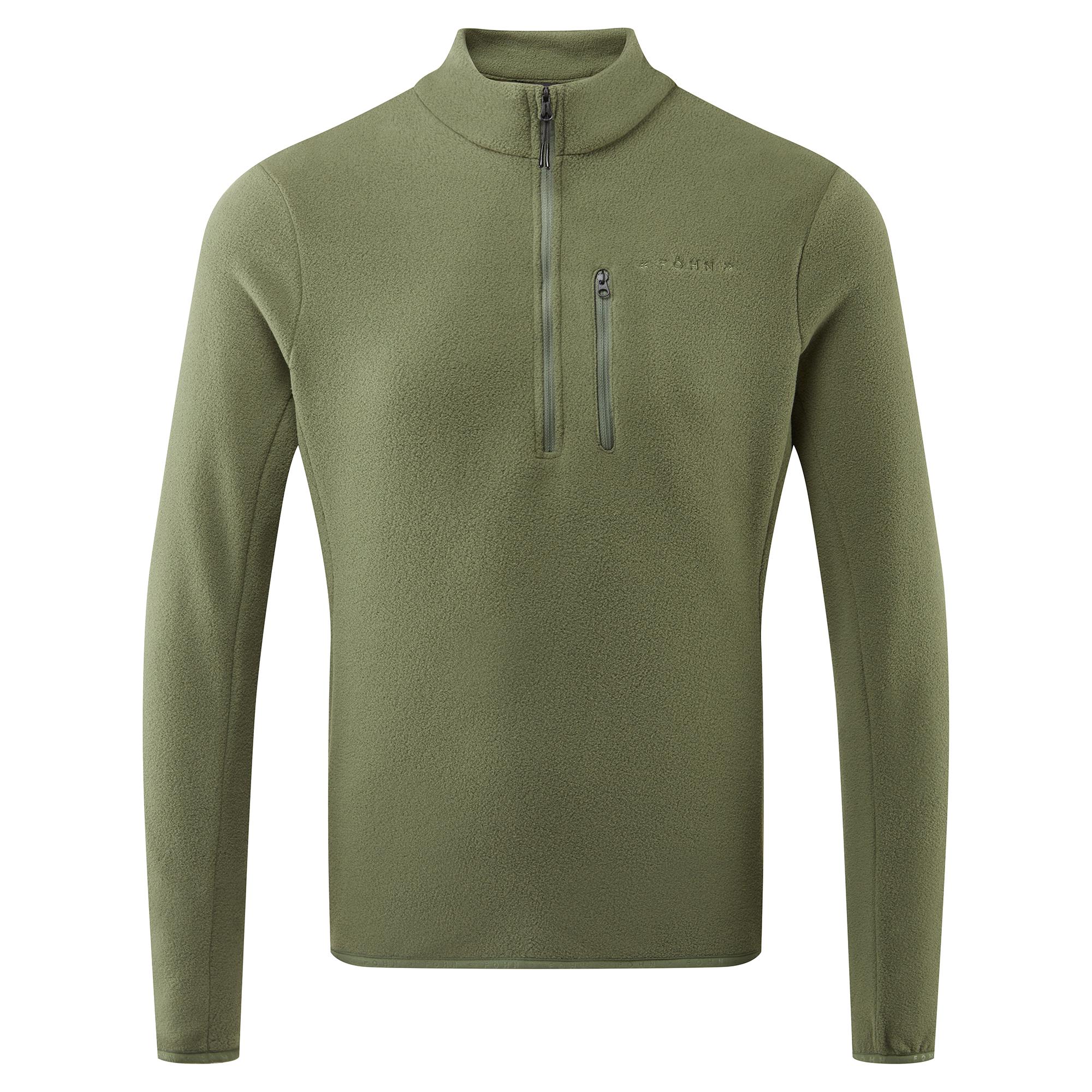 Fhn Trail Mens Quarter Zip Recycled Fleece  Thyme