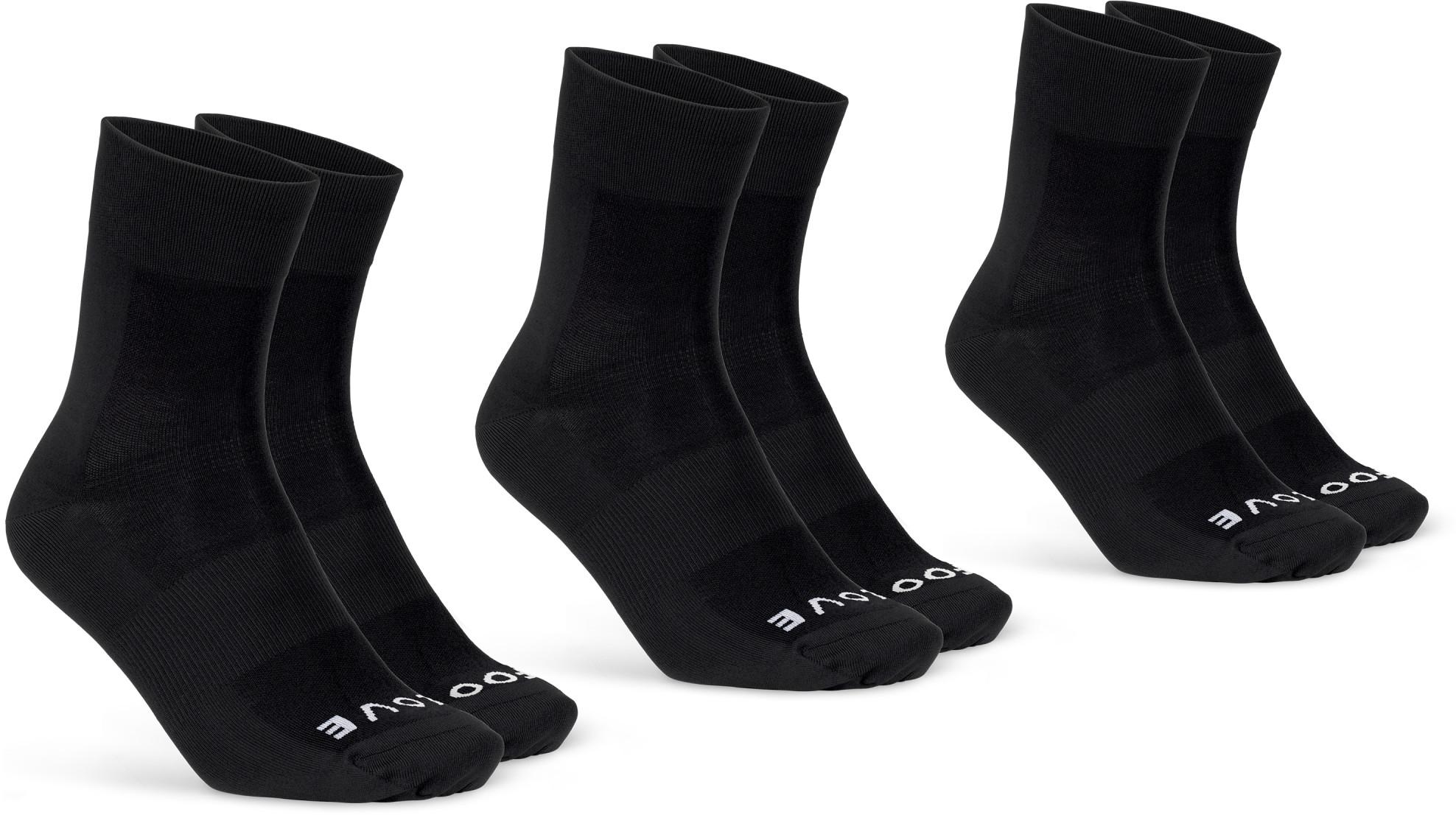 Gripgrab Lightweight Summer Sl 3 Pack Socks  Black