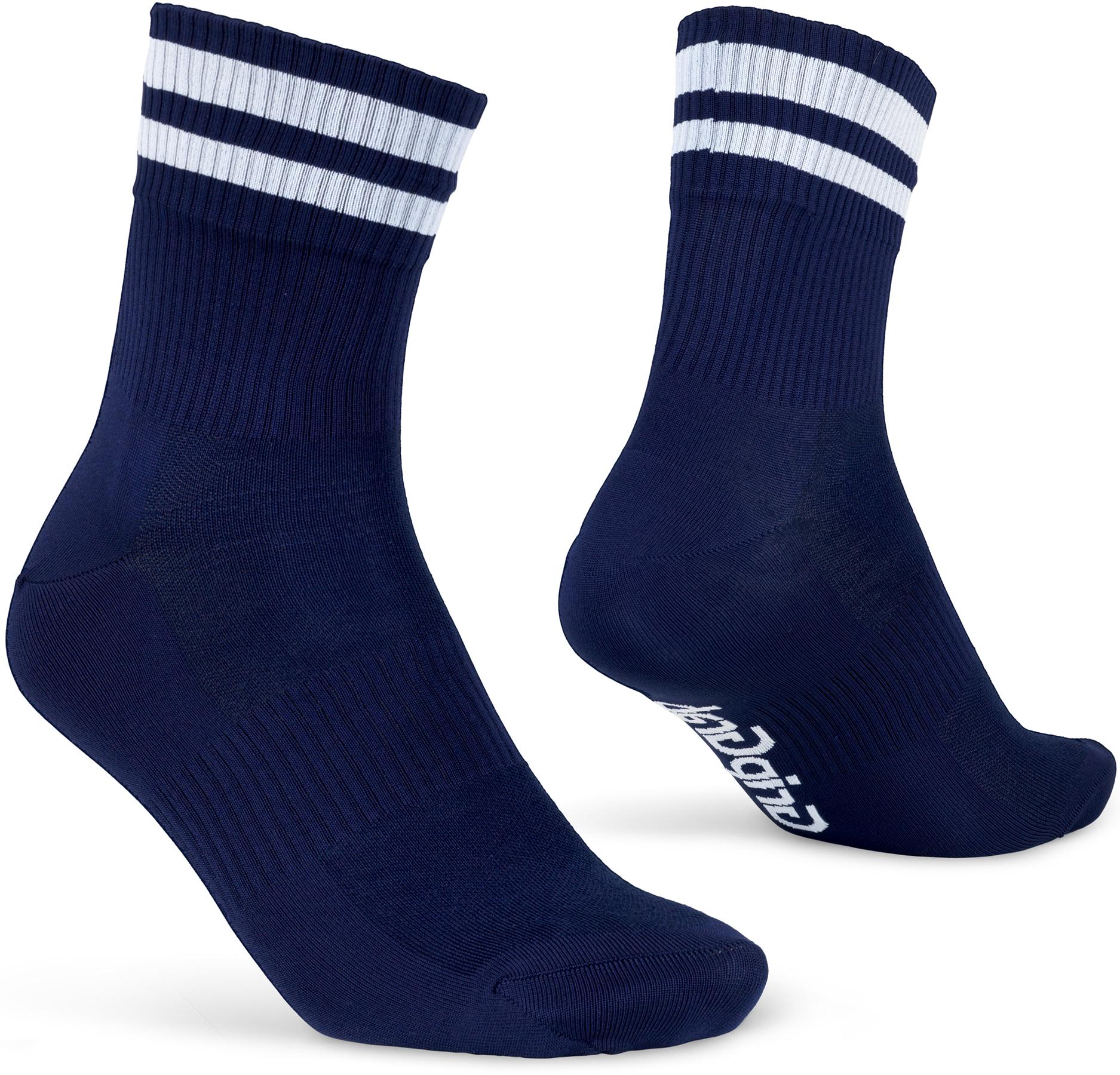 Gripgrab Original Stripes Crew Socks  Navy Blue