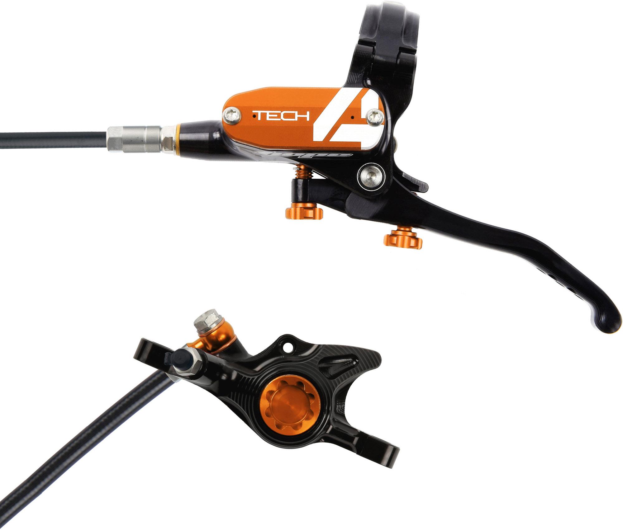 Hope Tech 4 X2 Brake - No Rotor  Black - Orange