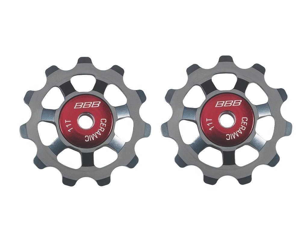 Bbb Aluboys Ceramic Jockey Wheels  Grey/red