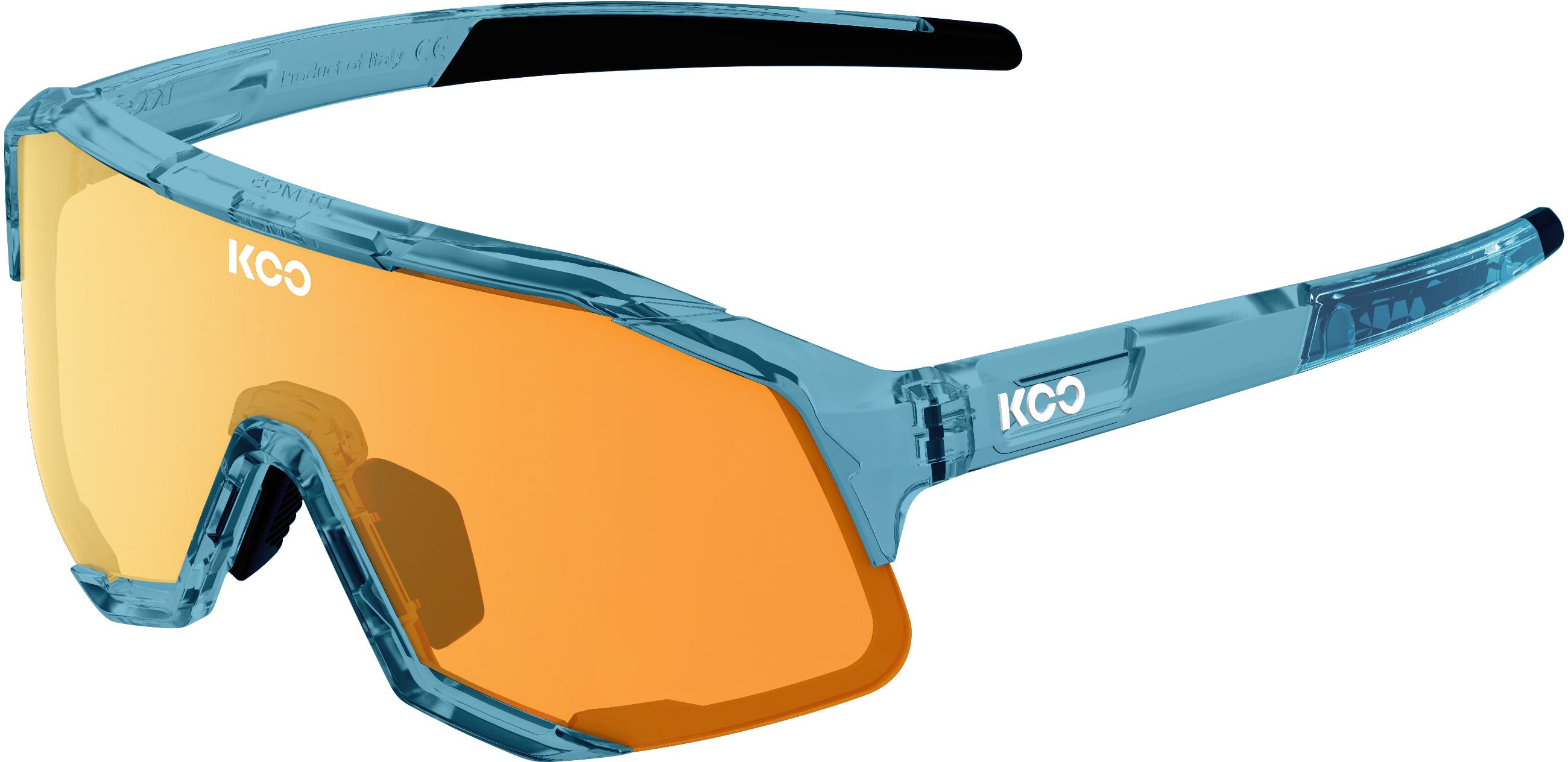 Koo Demos Luce Capsule Sunglasses (orange Mirror Lens)  Teal Blue Glass Orange