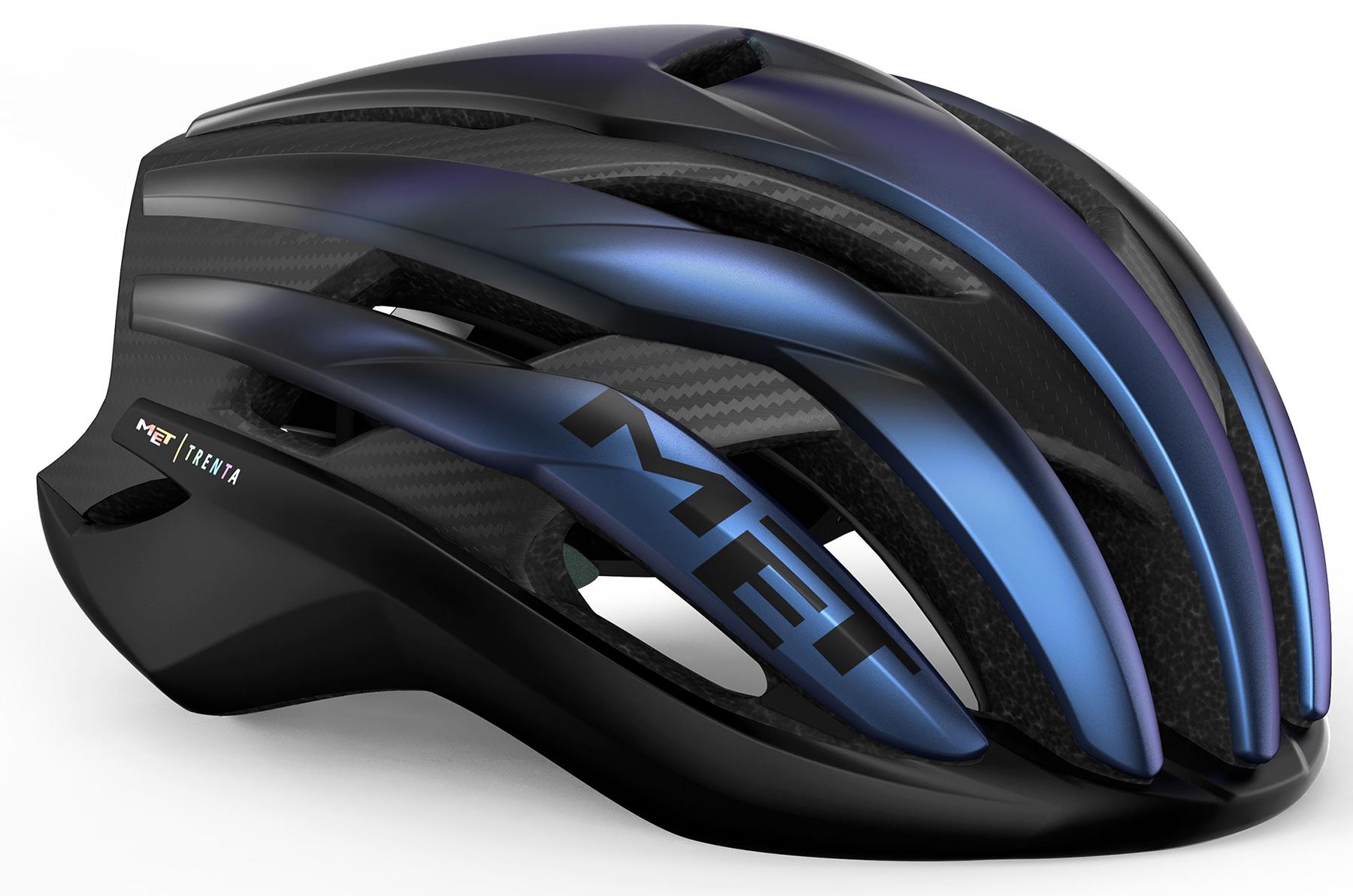 Met Trenta Carbon Road Helmet (mips)  Blue Iridescent Matt