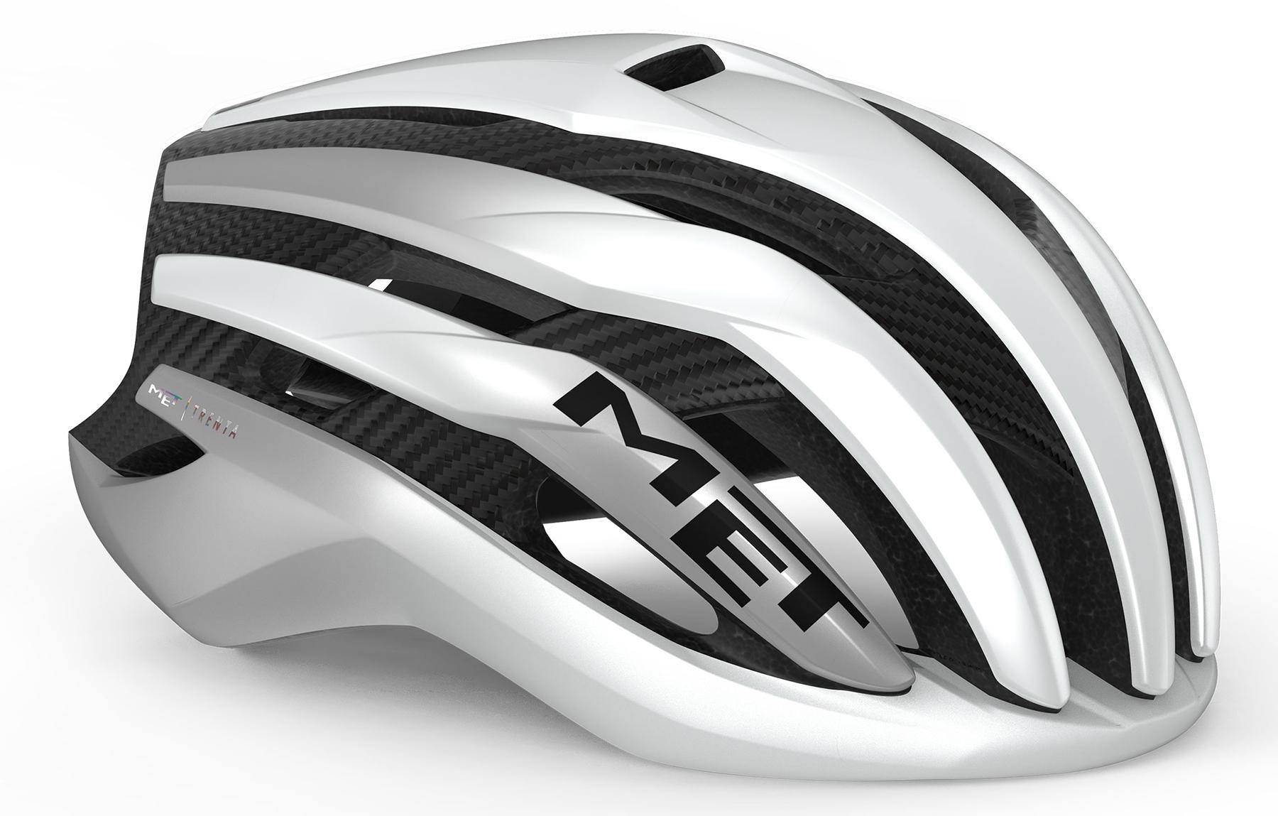 Met Trenta Carbon Road Helmet (mips)  White/silver
