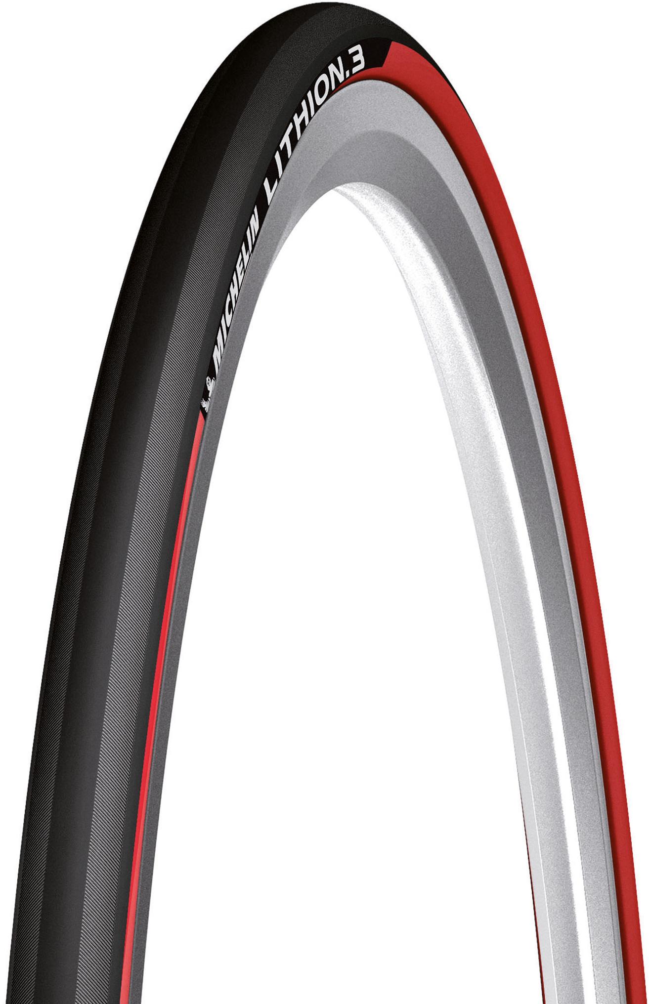 Michelin Lithion 3 Road Bike Tyre  Black/red