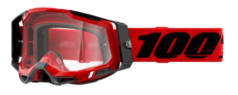 100% Racecraft 2 Goggles Clear Lens  Red