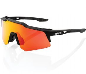 100% Speedcraft Xs Sunglasses Soft Tact Black/hiper Red Mirror Lens