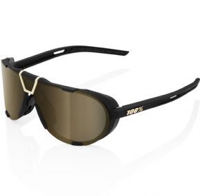 100% Westcraft Sunglasses Soft Tact Black/soft Gold Mirror Lens