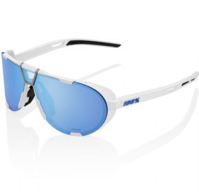 100% Westcraft Sunglasses Soft Tact White/hiper Blue Multi Mirror Lens