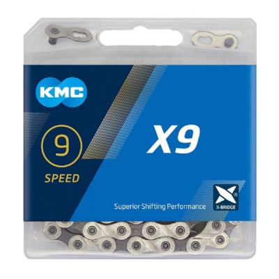Kmc X9 Silver/ Grey 122l 9 Speed Chain