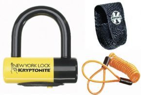 Kryptonite New York Liberty Disc Lock - With Reminder Cable - Yellow Sold Secure Gold