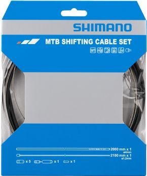 Shimano Mtb Gear Cable Set For Rear Only Stainless Steel Inner Black
