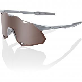 100% Hypercraft Xs Sunglasses Matte Stone Grey/hiper Crimson Silver Lens